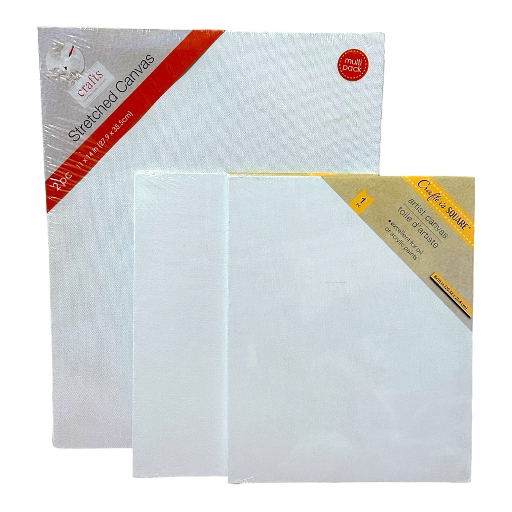 Bundle of 3 Crafter's Square White Artist Canvas Acrylic Painting Art Boards NWT
